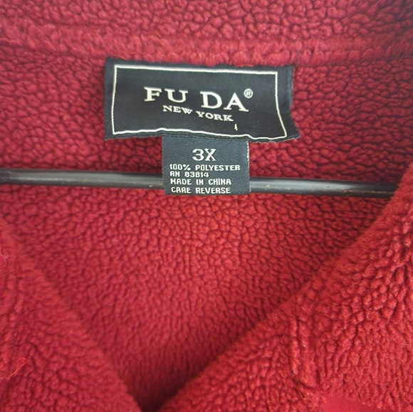 FUDA SHERPA LINED RED COAT. Heavier than a pea coat. - Picture 2 of 4